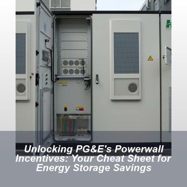 Unlocking PG&E's Powerwall Incentives: Your Cheat Sheet for Energy Storage Savings